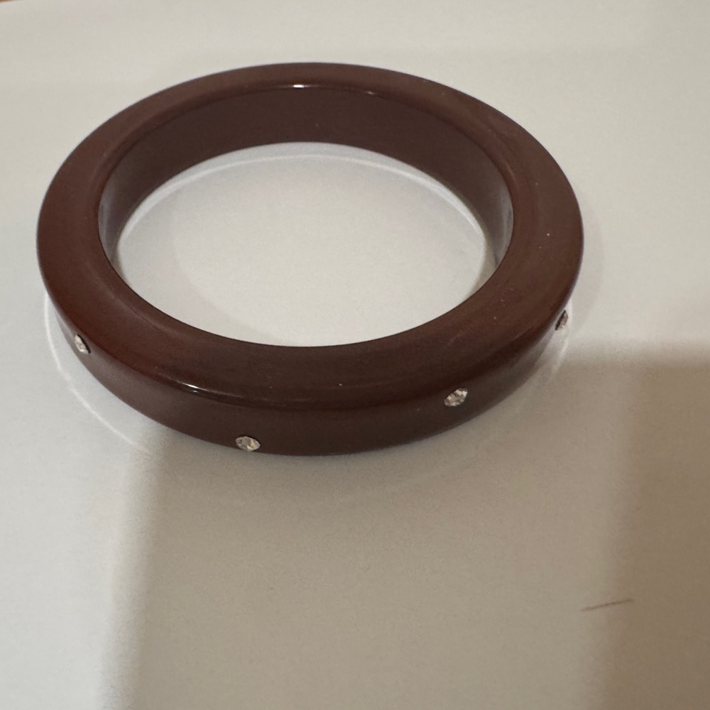Brown Bangle Bracelet with Rhinestones​​​